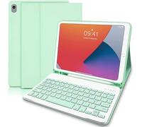 Keyboard Case for iPad 10.2 9th Generation(2021)- Case with Keyboard 10.2 inch,Detachable Wireless Keyboard Case with Pencil Holder, (UK Layout) Keyboard for ipad 9th Generation/8th Gen/7th-Green