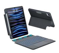 Keyboard Case for iPad 10.9/11 Inch Air 4th/5th Gen & Pro 11 1st/2nd/3rd/4th Gen (2018,2020,2021,2022) With Pencil Holder - Detachable Backlit Keyboard with Kickstand,Combo Touch Trackpad - Black