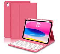 Keyboard Case for iPad 10th Generation 2022/iPad A16 11th Genration 2025 (10.9/11 inch), Case with keyboard for ipad 10th generation, Slim Smart Case with Bluetooth Keyboard for iPad 11/10 Gen,Pink
