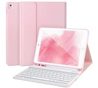 Keyboard Case for iPad 9/8/7th Gen 10.2’’,Case with Keyboard ipad 10.2 inch,Keyboard for iPad 9th Gen,Detachable Bluetooth Keyboard for iPad 10.2,iPad Keyboard Case 9th Gen with Pencil Holder,Pink-W