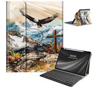 Keyboard Case for iPad 9th/8th/7th Generation, for iPad 10.2/iPad Pro 10.5"/iPad Air 3rd Gen Case with Keyboard and Pencil Holder, Rugged Rotate Stand Cover Case with Clear Back, Eagle Soaring High