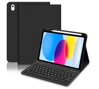 Keyboard Case for iPad A16 11th/10th Genration (2025/2022 11/10.9 Inch) with Pencil Holder, QWERTY UK Layout Keyboard,iPad 11/10 Gen Case with Wireless Detachable Rechargeable Bluetooth Keyboard,Black