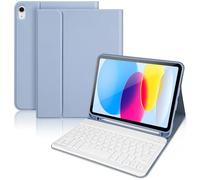 Keyboard Case for iPad A16 11th Generation 2025 and 10th Generation 2022 (11/10.9 inch), Detachable Bluetooth Keyboard Cover with Pencil Holder for iPad 11/10 Gen, Blue