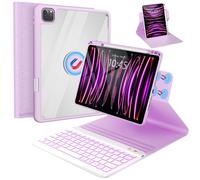 Keyboard Case for iPad Air 11-inch M2 2024/Ipad pro 11/10.9 Inch Air 5th 2022/4th 2020 Case with Keyboard -7 Backlit, 360 Degree Folio Rotatable Magnetic Detachable Cover with Pencil Holder (Purple)