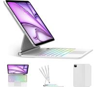 Keyboard Case for iPad Air 11 inch (M2 2024/M3 2025/M4 2026) & iPad Pro 11 inch(4th/3rd/2nd/1st Gen),iPad Air (5th/4th Generation),Magic-Style Magnetic Keyboard Case with Multi-Touch Trackpad,White