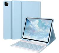Keyboard Case for iPad Air 13 2024 M2,iPad Pro 12.9 '' 6th/5th Generation,iPad Pro 12.9’’ Generation Case with Keyboard 2022,Detachable Bluetooth Keyboard for iPad Pro 12.9’’ with Pencil Holder,Blue