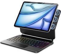 Keyboard Case for iPad Air 13 inch,iPad Pro 12.9 inch (3/4/5/6th Gen),Easy-Set Floating Cantilever Stand Magic Magnetic Backlit - Multi-Touch Trackpad Keyboard Case for iPad (Black)
