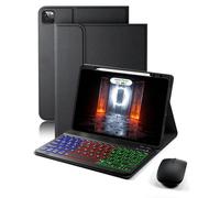 Keyboard Case for iPad Air 13 inch (M2-2024, M3-2025) & iPad Pro 12.9 inch (6th, 5th, 4th, 3rd Generation) Case with Keyboard Dazzle Magic Keyboard Backlit Built-in Pencil Holder with Mouse - Black