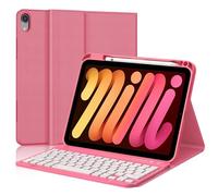 Keyboard Case for iPad Mini 7th (A17 Pro, 2024) & 6th (2021) 8.3-inch, Rechargeable, Detachable Bluetooth Keyboard, Slim Folio Protective Cover with Pencil Holder for iPad Mini 7th/6th Generation