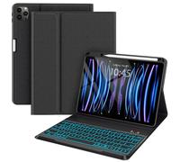 Keyboard Case for iPad Pro 12.9 inch Compatible for iPad 12.9-inch 2022/2021/2020 (6th/5th/4th Gen) with Pencil Holder,Smart Folio Tablet Cover with 7 Color Backlit Detachable Wireless Keyboard