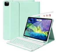 Keyboard Case for iPad Pro 2022 11" 4th/iPad Air 5th Gen 10.9-inch - Slim Keyboard Cover, Auto Sleep/Wake with Pencil Holder 7 Colors Backlight for iPad Pro 11 3rd & 2nd & 1st Gen, Air 4 - Green
