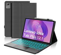 Keyboard Case for Lenovo Idea Tab Plus 12.1 inch/Tab K12 2025, 7-Color Backlit, Magnetic Detachable Keyboard Multi-Touch Trackpad, Folio Case with Pen Holder for Lenovo Tablet 12.1'' (TB361ZU/TB361FU)