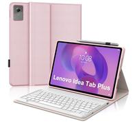 Keyboard Case for Lenovo Idea Tab Plus 12.1 Inch, UK Layout Magnetically Detachable Wireless Bluetooth Keyboard with Slim Protective Cover for Lenovo Idea Tab Plus 12.1" 2025 Tablet, Pink