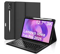 Keyboard Case for Lenovo Idea Tab Pro 12.7'' 2025, Magnetic Detachable Bluetooth Keyboard, Adjustable Kickstand, Folio PU Leather Case with Pen Holder, Soft Protective TPU Back Shell, Auto Sleep/Wake