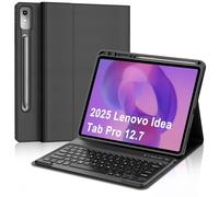 Keyboard Case for Lenovo Idea Tab Pro 12.7'' 2025, Magnetic Detachable Bluetooth Keyboard, Adjustable Kickstand, Folio PU Leather Case with Pen Holder, Soft Protective Back Shell, Auto Sleep/Wake，1