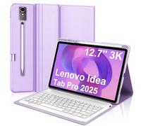 Keyboard Case for Lenovo Idea Tab Pro 12.7'' 2025, Magnetic Detachable Slim Wireless Bluetooth Keyboard, Folio PU Leather Case with Pencil Holder, Adjustable View Angles, Smart Auto Sleep/Wake Cover