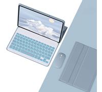 Keyboard Case for Lenovo Idea Tab Pro 12.7-inch 2025 (TB373FU / TB375FC / ZAE40175US), Detachable 7-Color Backlit with Mouse, TPU Cover,Blue