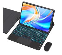 Keyboard Case for Lenovo Idea Tab Pro 12.7-inch 2025 (TB373FU / TB375FC / ZAE40175US), Detachable 7-Color Backlit Keyboard with Multi-Touch Trackpad & Mouse, 3-Angle TPU Cover,Black