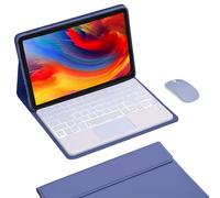 Keyboard Case for Lenovo Idea Tab Pro 12.7-inch 2025 (TB373FU / TB375FC / ZAE40175US), Detachable 7-Color Backlit Keyboard with Multi-Touch Trackpad & Mouse, 3-Angle TPU Cover,Purple