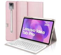 Keyboard Case for Lenovo Idea Tab Pro 12.7", UK Layout Magnetically Detachable Wireless Bluetooth Keyboard with Protective Cover and Pencil Holder for Lenovo Idea Tab Pro 12.7 Inch 2025 Tablet, Pink
