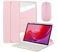 Keyboard Case for Lenovo Tab M11 11 Inch 2024 TB330FU, 360° Rotatable Case, 7 Color Rainbow Backlight Detachable USB-C Keyboard with Mouse,Pink