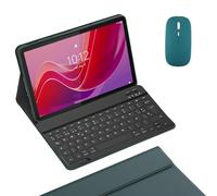 Keyboard Case for Lenovo Tab M11 11 Inch (TB330FU/TB330XU), Spanish Ñ Layout, Slim PU Stand Cover with Magnetically Detachable Wireless Keyboard, Tablet Mouse,Deep Green