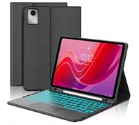 Keyboard Case for Lenovo Tab M11 / K11 LTE 11 Inch 2024,Multi-Touch Trackpad,Magnetically Wireless Detachable Ultra-Thin Keyboard,PU Leather Protective case with Pen Holder,7 Colors Backlight,Black