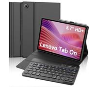 Keyboard Case for Lenovo Tab One 8.7 inch 2025 - Magnetically Detachable Wireless UK Layout Keyboard, Smart Stand Folio Cover with Pencil Holder, Black