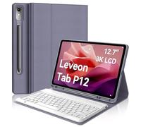 Keyboard Case for Lenovo Tab P12 12.7 Inch 2023, Magnetic Detachable Wireless Bluetooth Keyboard, PU Leather Cover Case with Pencil Holder, Auto Sleep/Wake, Adjustable Kickstand for Lenovo Tab P12