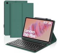 Keyboard Case for Lenovo Tab Plus 11.5" 2024, UK Layout Wireless Detachable Bluetooth Keyboard with Slim Protective Cover for Lenovo Tab Plus 11.5 Inch 2024 (TB351FU) Tablet, Dark Green