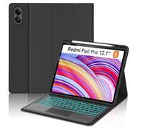 Keyboard Case for Redmi Pad Pro / Xiaomi Poco Pad 12.1 inch, Detachable Backlit Keyboard Multi-Touch Trackpad, Folio Case with Pen Holder for Xiaomi Tablet Redmi Pro 12.1" 2024, Auto Sleep/Wake