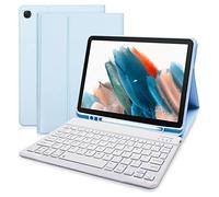 Keyboard Case for Samsung Galaxy Tab A7 10.4 2020 Model (SM-T500/T505/T507), AZERTY French Keyboard, Slim Lightweight Stand Cover with Pen Holder,Blue