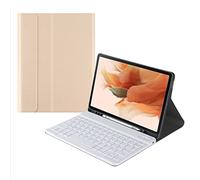 Keyboard Case for Samsung Galaxy Tab A7 10.4 2020 Model (SM-T500/T505/T507), AZERTY French Keyboard, Slim Lightweight Stand Cover with Pen Holder,Gold