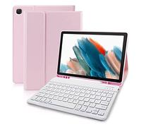 Keyboard Case for Samsung Galaxy Tab A7 10.4 2020 Model (SM-T500/T505/T507), AZERTY French Keyboard, Slim Lightweight Stand Cover with Pen Holder,Pink