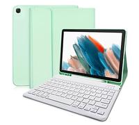 Keyboard Case for Samsung Galaxy Tab A7 10.4 2020 Model (SM-T500/T505/T507), AZERTY French Keyboard, Slim Lightweight Stand Cover with Pen Holder,Green