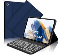 Keyboard Case for Samsung Galaxy Tab A8 10.5" 2022- Multi-Angle- 7 Colors Backlit- Magnetic Detachable Keyboard, Galaxy Tab A8 10.5 (SM-X200/X205/X207) Case Keyboard, Slim Smart Cover (Blue)