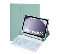 Keyboard Case for Samsung Galaxy Tab A9 8.7 Inch 2023, Detachable Keyboard with Pencil Holder, Protective Cover for Tab A9 8.7" Tablet SM-X110/X115/X117,Green