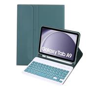 Keyboard Case for Samsung Galaxy Tab A9 8.7 Inch 2023, Detachable Keyboard with Pencil Holder, Protective Cover for Tab A9 8.7" Tablet SM-X110/X115/X117,Deep Green