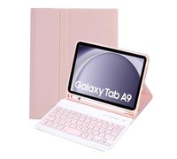 Keyboard Case for Samsung Galaxy Tab A9 8.7 Inch 2023, Detachable Keyboard with Pencil Holder, Protective Cover for Tab A9 8.7" Tablet SM-X110/X115/X117,Pink