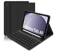 Keyboard Case for Samsung Galaxy Tab A9 8.7 Inch, Built-in S Pen Holder - Slim Smart Cover with Detachable Bluetooth Keyboard for Samsung Galaxy Tab A9 8.7" 2023-Black