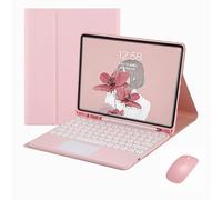 Keyboard Case for Samsung Galaxy Tab A9 8.7 inch X110/X115 with Mouse,Smart Soft Case with Bluetooth Keyboard，Detachable Tablet Cover with Pencil Holder(Pink)