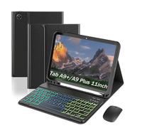 Keyboard Case for Samsung Galaxy Tab A9+ / A9 Plus11inch - 3 Color Backlit, 2023 -with S Pencil Holder Case and MouseDetachable Keyboard (Black)