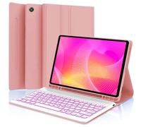 Keyboard Case for Samsung Galaxy Tab A9 Plus 11 inch (SM-X210/X216/X218) 2023,7 Color Backlite 5G A9+ Keyboard Magnetic Case with S Pen Holder(Rose Gold)