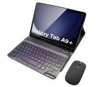 Keyboard Case for Samsung Galaxy Tab A9 Plus 11 Inch (SM-X210/X216/X218),7 Color Backlight Keyboard with Dual Mode Mouse,Black