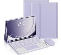 Keyboard Case for Samsung Galaxy Tab A9 Plus/A9 11’’ 2023, Samsung A9 Plus Tablet Case with Pen Slot 7 Color Backlit Detachable Keyboard with Mouse (SM-X210/X216/X218) (Pink-M-T)