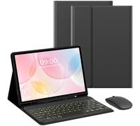 Keyboard Case for Samsung Galaxy Tab A9 Plus/A9 11’’ 2023, Samsung A9 Plus Tablet Case with Pen Slot 7 Color Backlit Detachable Keyboard with Mouse (SM-X210/X216/X218) (Black-C)
