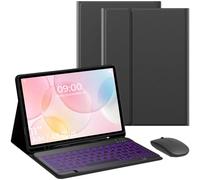 Keyboard Case for Samsung Galaxy Tab A9 Plus/A9 11’’ 2023, Samsung A9 Plus Tablet Case with Pen Slot 7 Color Backlit Detachable Keyboard with Mouse (SM-X210/X216/X218) (Black-C)