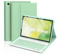 Keyboard Case for Samsung Galaxy Tab A9 Plus/A9+ 5G 11 Inch 2023 Model (SM-X210/X216/X218), Slim Lightweight Stand Cover with Magnetically Detachable Wireless Bluetooth Keyboard (Green)