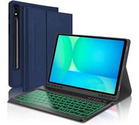 Keyboard Case for Samsung Galaxy Tab S10 FE / S10 Lite 10.9 Inches, S7/ S8/ S9/ S9 FE 11" Smart Backlit Case Keyboard with Pen Holder (Blue)