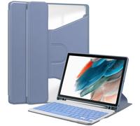 Keyboard Case for Samsung Galaxy Tab S10 Lite/ S10 FE 2025/ S9 FE 10.9 Inch/ S9 11 Inch 2023 |Detachable Wireless Keyboard Cover| S Pen Holder Shockproof 360 Swiveling Stand Clear Skin,Lavender